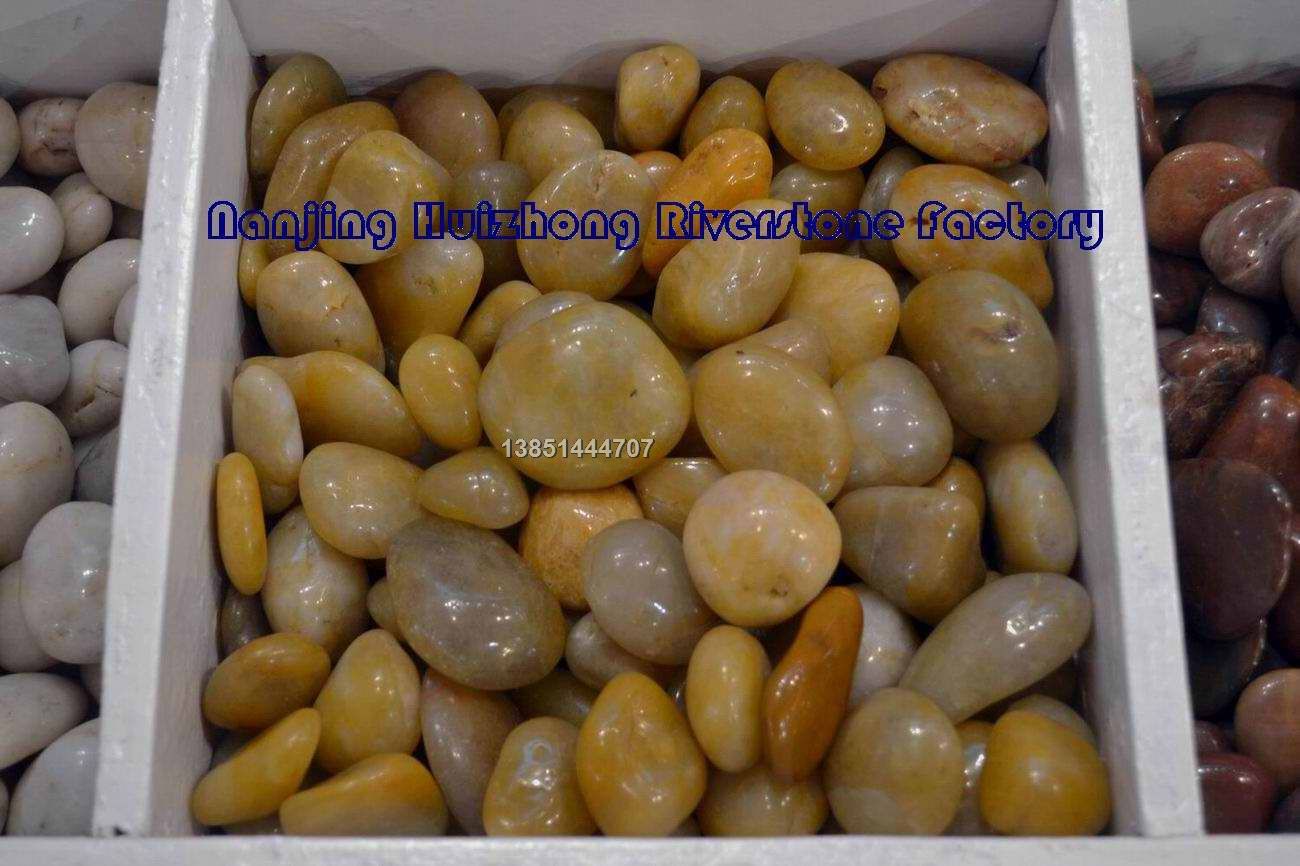 high polished yellow pebbles 04
