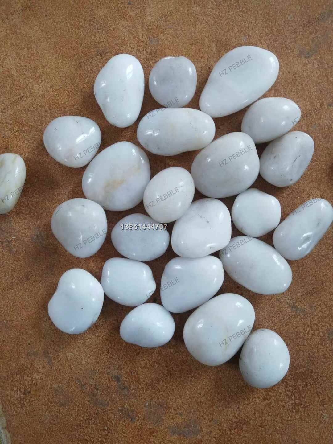 High polished white pebbles 02